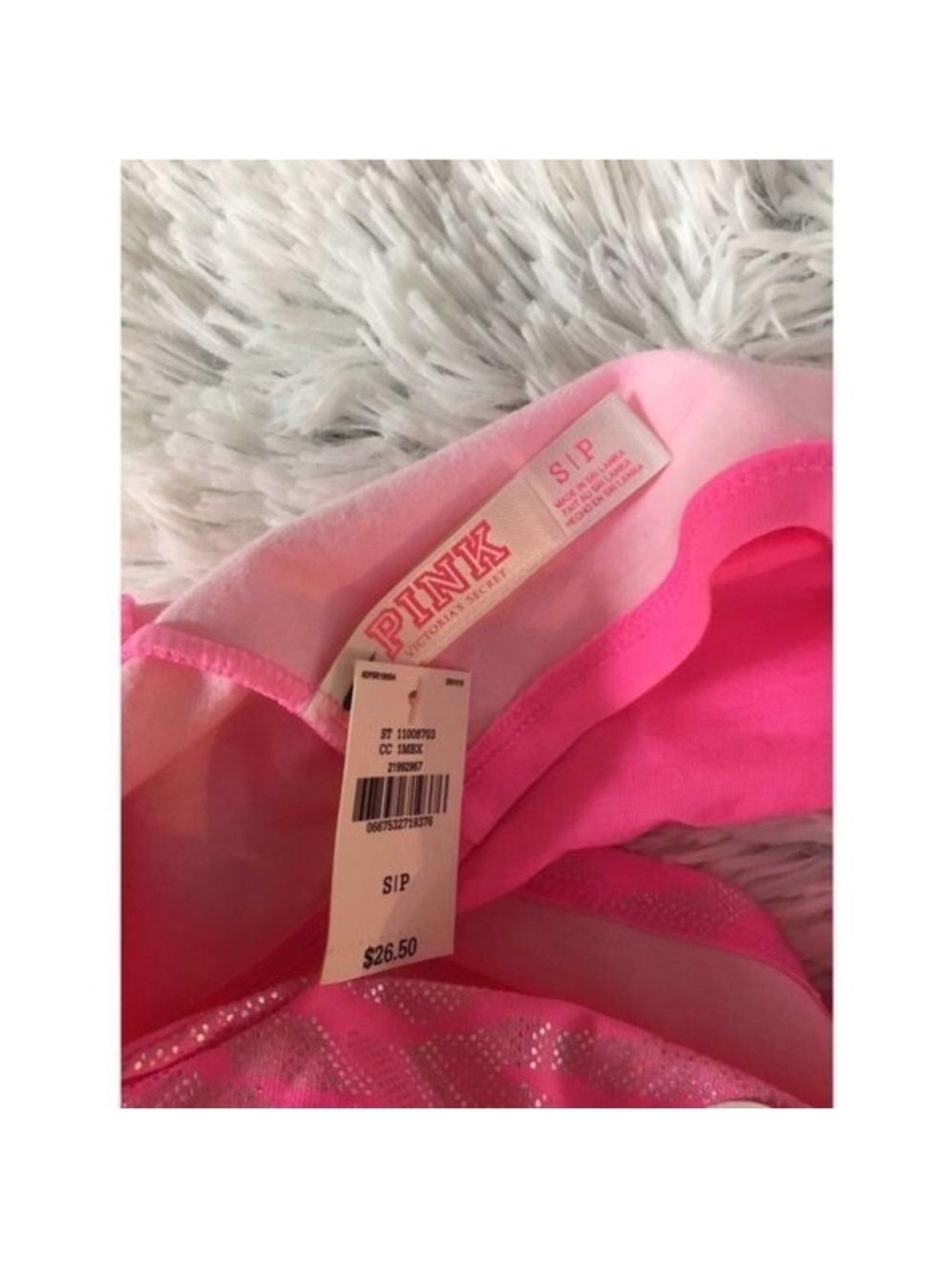 PINK Victoria’s Secret Metallic Pink Zebra Print Bandeau Tube Top Small - Picture 8 of 13